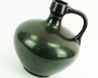 ruscha mid century VASE black and green kurt tschoerner mid century pottery model 340