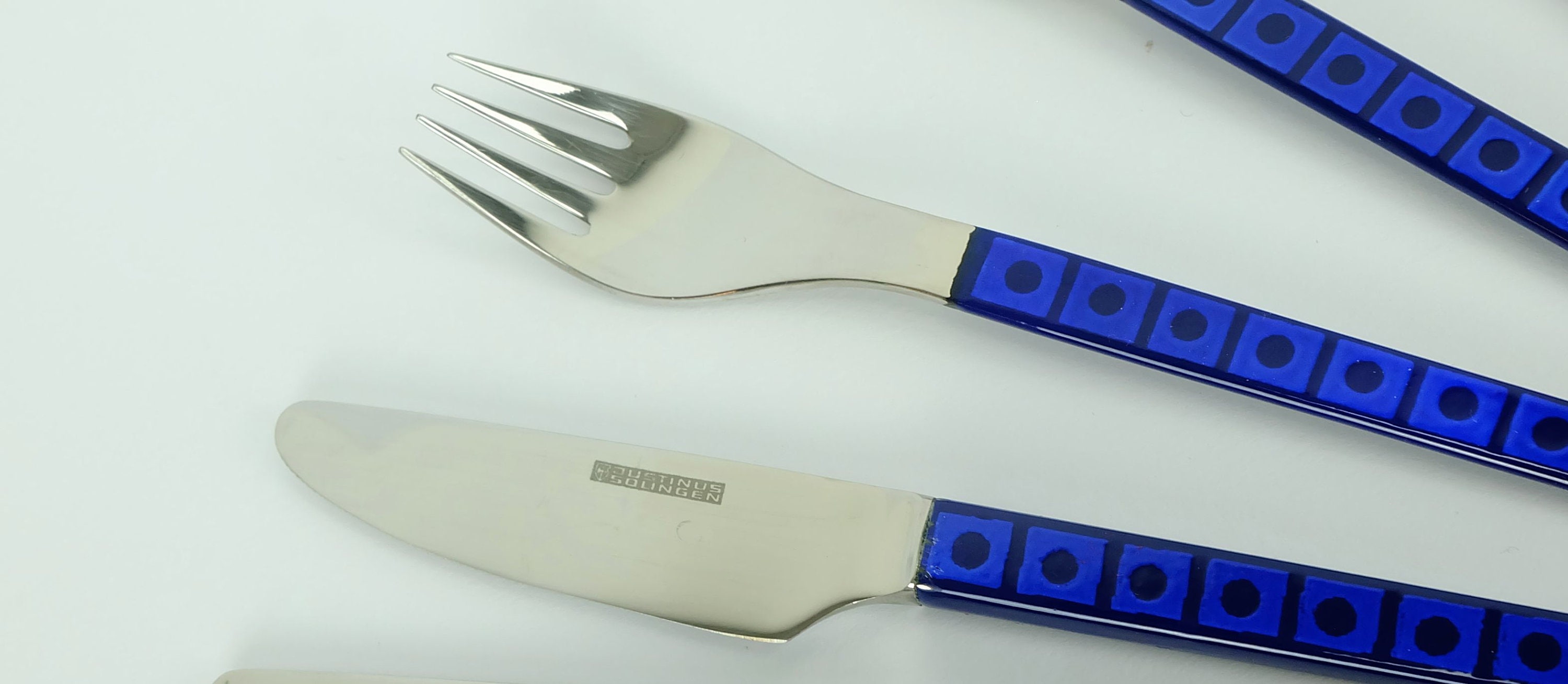 very rare justinus silit porcelain enamel CUTLERY SET for 6 persons 32