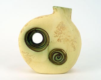 greek vintage VASE by nikos dazelidis, 1960s/70s, signed, sculptural shape, space age