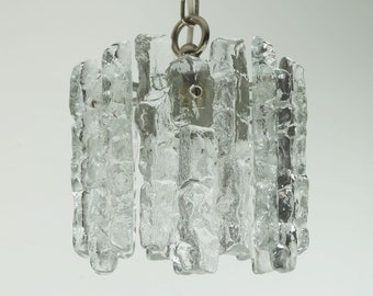 kalmar franken mid century ice glass PENDANT LIGHT 1960s 70s