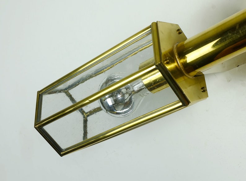 outstanding 1970s 80s SCONCE horizontal or vertical position bubble glass and brass image 8