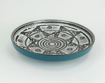 large carstens BOWL plate decor ankara grey and brown glaze no. 1075-31 mid century ceramic 1960s WGP