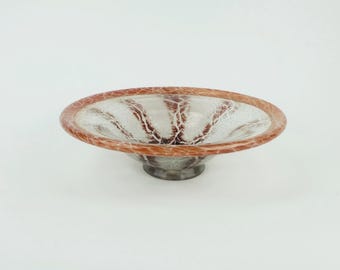 fantastic WMF art deco ikora glass BOWL karl wiedmann 1930s orange and dark red
