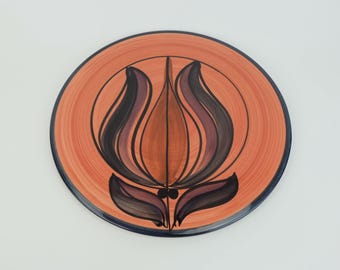 very beautiful mid century ceramic CAKE PLATTER stutzel sachs aalen dec. dalia