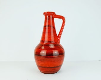 bay keramik 1960's 70's vintage VASE red orange and black model 67 30