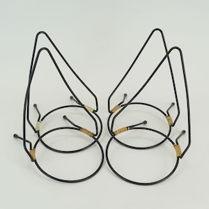 4 mid century BLUMENTOPFHALTER wandhalter metall und kunststoff 1950er jahre