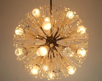 austrian mid century emil stejnar CHANDELIER hanging lamp dandelion sputnik ceiling light rupert nikoll 1950s