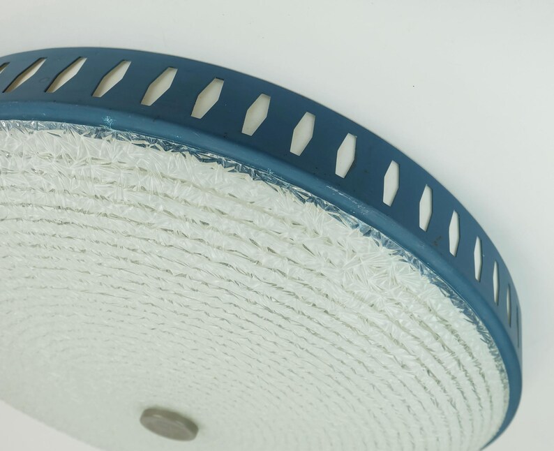 Light Fixture Rim Rare Large Mid Century Modern CEILING LIGHT by Hillebrand 1960s Flush ...
