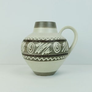 vintage carstens keramik VASE model 698-23 abstract decor in white and shades of brown