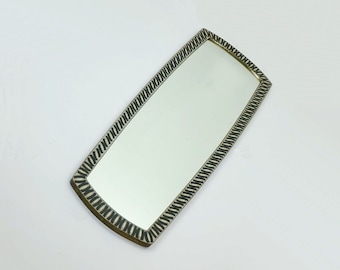 very rare large 1950s WALL MIRROR mid century modern mosaic and brass mirror müller-oerlinghausen