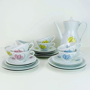 mid century TABLEWARE schirnding bavaria abstract decor in pastel colors 1950s