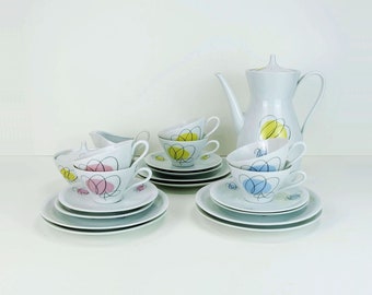 mid century TABLEWARE schirnding bavaria abstract decor in pastel colors 1950s