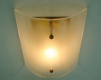 large mid century SCONCE acrylic and brass 1960s 1970s lucite wall lamp