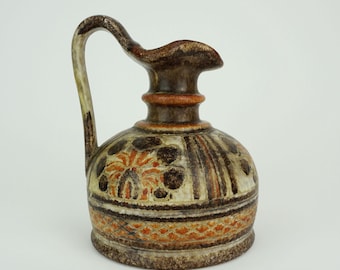 italian mid century ceramic VASE jug italica ars model 1680/16 brown and orange