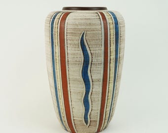 beautiful west german mid century VASE sawa keramik 1950s sgraffito decor model 300/30