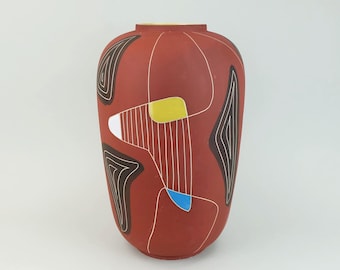 west german 1950s mid century VASE floorvase bay-keramik decor 'brasil' model 543-40