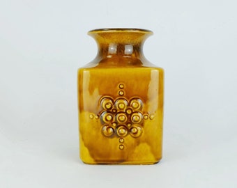 carstens VASE amber glaze relief decor model no. 7012-20 mid century 1960s WGP