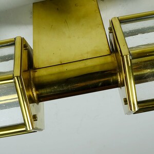 outstanding 1970s 80s SCONCE horizontal or vertical position bubble glass and brass image 3
