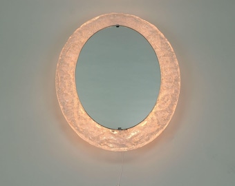 back lit wall MIRROR by erco acrylic frame ice glass decor 1960s 1970s