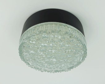 no. 1 of 2 - staff CEILING LAMP flush mount or wall lamp model A 226 bubble glass structured glass 1960s 70s