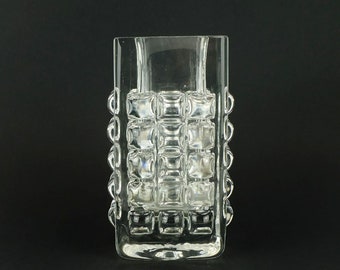 mid century modern crystal glass VASE ichendorf design horst tueselmann bubble surface