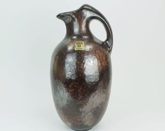 ruscha art VASE jug drip glaze shades of purple black brown 1970 80s model 370