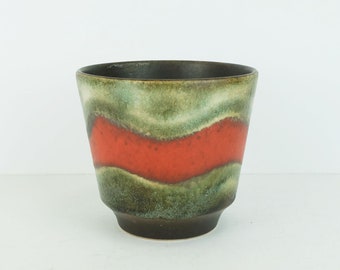 dumler & breiden vintage 1960s PLANT POT planter green red orange brown model 700