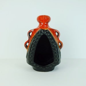 exceptional CANDLE HOLDER bay ceramic model no. 319 25 orange and black