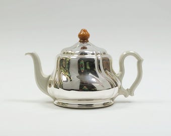 art déco insulated TEAPOT porcelain metal bakelite 1930s