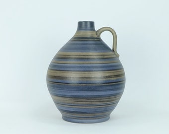 1950s VASE jug with stripe pattern in blue brown black model 252/30