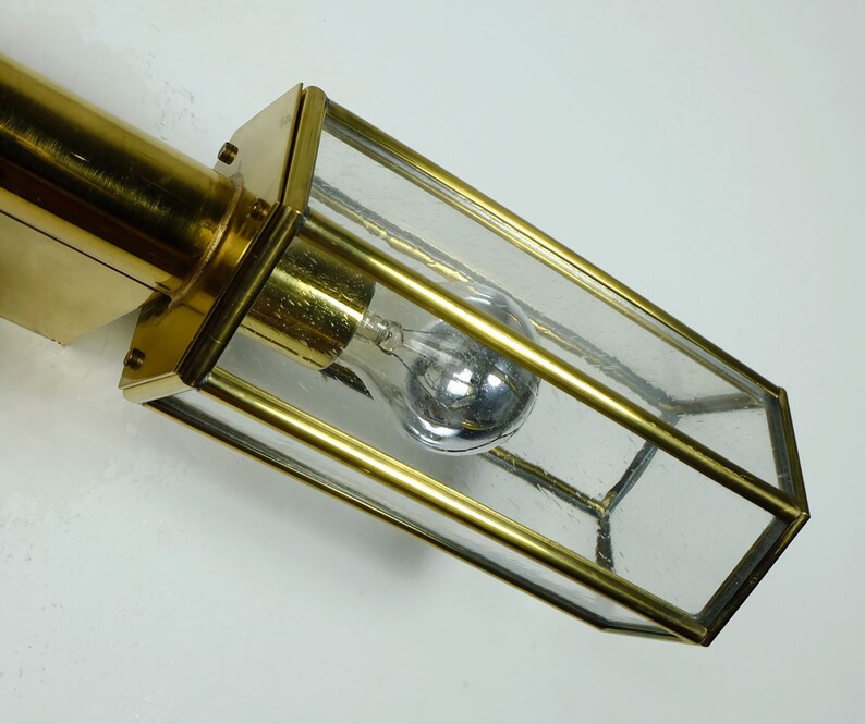 outstanding 1970s 80s SCONCE horizontal or vertical position bubble glass and brass image 5