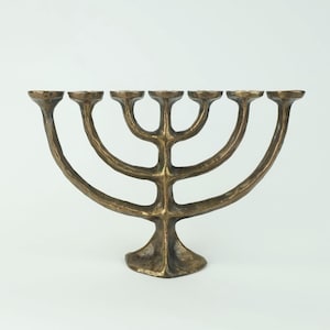 1960s 70s mid century brutalist bronze CANDELABRA for 7 candles