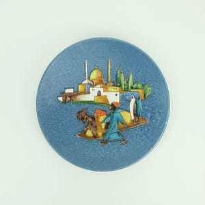 majolika karlsruhe WALL PLATE plate rare oriental motif 1930s 40s 50s