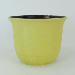 1950s PLANT POT yellow glaze drip glaze mid century planter