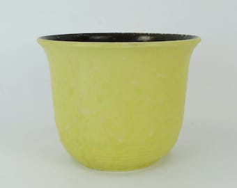 1950s PLANT POT yellow glaze drip glaze mid century planter