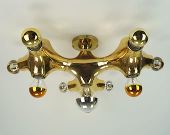cosack gemini space age CEILING LIGHT - gold-colored plastic - sputnik ceiling lamp - 1970s.