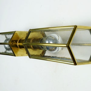 outstanding 1970s 80s SCONCE horizontal or vertical position bubble glass and brass image 2