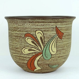 big mid century FLOWERPOT  dümler & breiden carved dekor with motiv