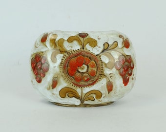 italian mid century ceramic VASE erhart schiavon hand painted flower pattern
