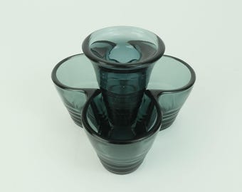 mid century VASE with candlestick kurt radtke wmf 1958 tourmaline-colored crystal glass