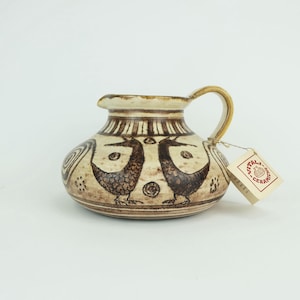 italian mid century ceramic VASE jug signed vitali handmade 1970s