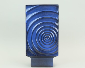 steuler cari zalloni ceramic VASE zyklon decor WGP shades of blue model 195/30 op art design