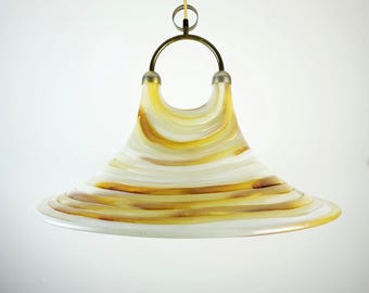 large cosack vintage PENDANT LAMP acrylic and metal 1970s space age hanging lamp
