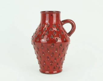italian mid century VASE fratelli fanciullacci strawberry sgraffito decor 1960s 1970s