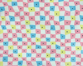 piece original 60s FABRIC abstract pattern in pastel colors cotton flannel