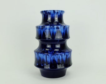 scheurich mid century ceramic VASE drip glaze different shades of blue model 267-20