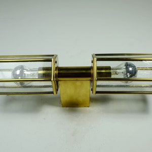 outstanding 1970s 80s SCONCE horizontal or vertical position bubble glass and brass image 6