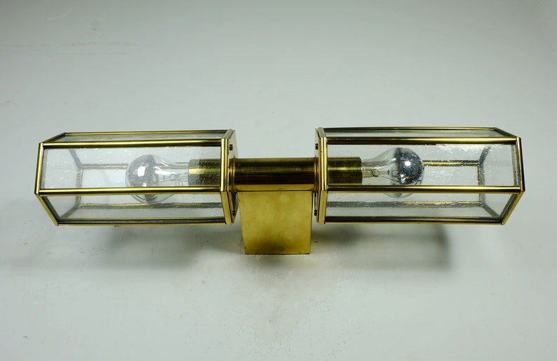 outstanding 1970s 80s SCONCE horizontal or vertical position bubble glass and brass image 6