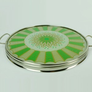 very beautiful art déco TRAY glass metal abstract decor 1920s 30s