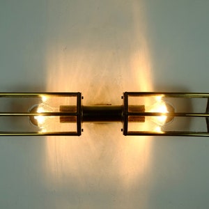 outstanding 1970s 80s SCONCE horizontal or vertical position bubble glass and brass image 7